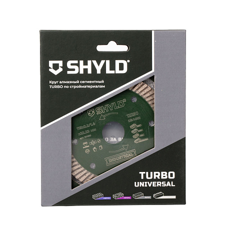 Круг алмазный SHYLD сегментный универсальный TURBO по стройматериалам 115х22,23 мм(30050)