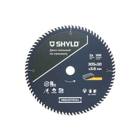 Диск пильный по ламинату SHYLD твердосплавный 305х30 мм, 80 зубьев(20590)