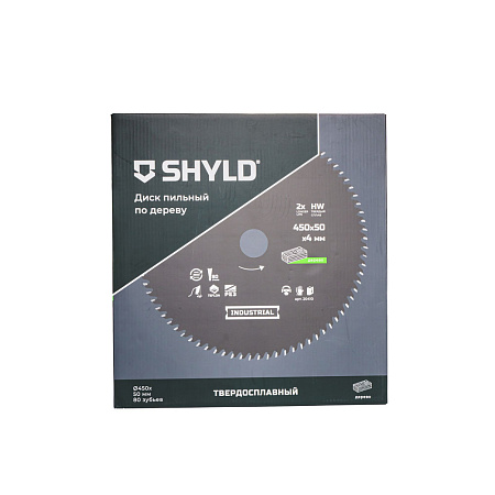 Диск пильный по дереву SHYLD твердосплавный 450х50 мм, 80 зубьев(20410)