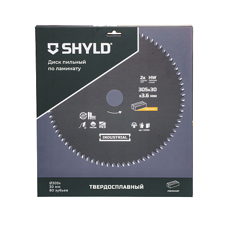 Диск пильный по ламинату SHYLD твердосплавный 305х30 мм, 80 зубьев(20590)