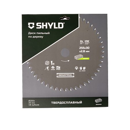 Диск пильный по дереву SHYLD твердосплавный 255х30 мм, 48 зубьев(20260)