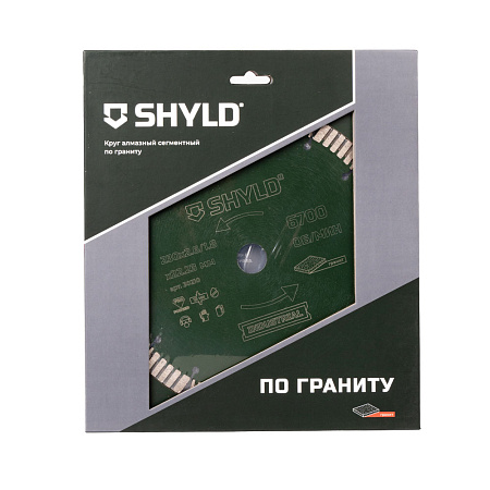 Круг алмазный SHYLD сегментный по граниту 230х22,23 мм(30210)