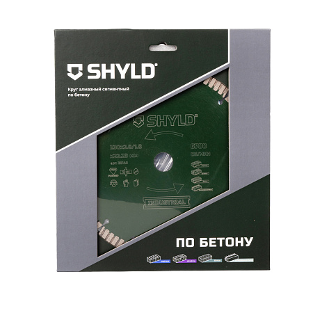 Круг алмазный SHYLD сегментный по бетону, кирпичу, камню 230х22,23 мм(30140)
