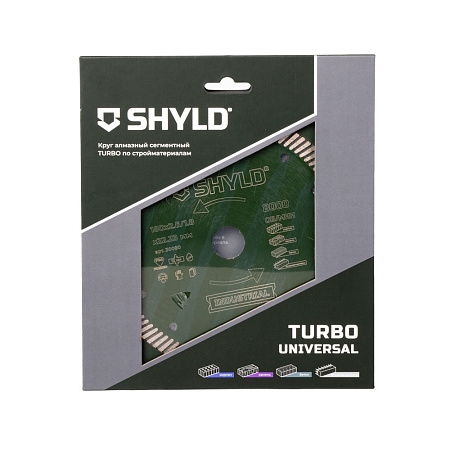 Круг алмазный SHYLD сегментный универсальный TURBO по стройматериалам 180х22,23 мм(30080)